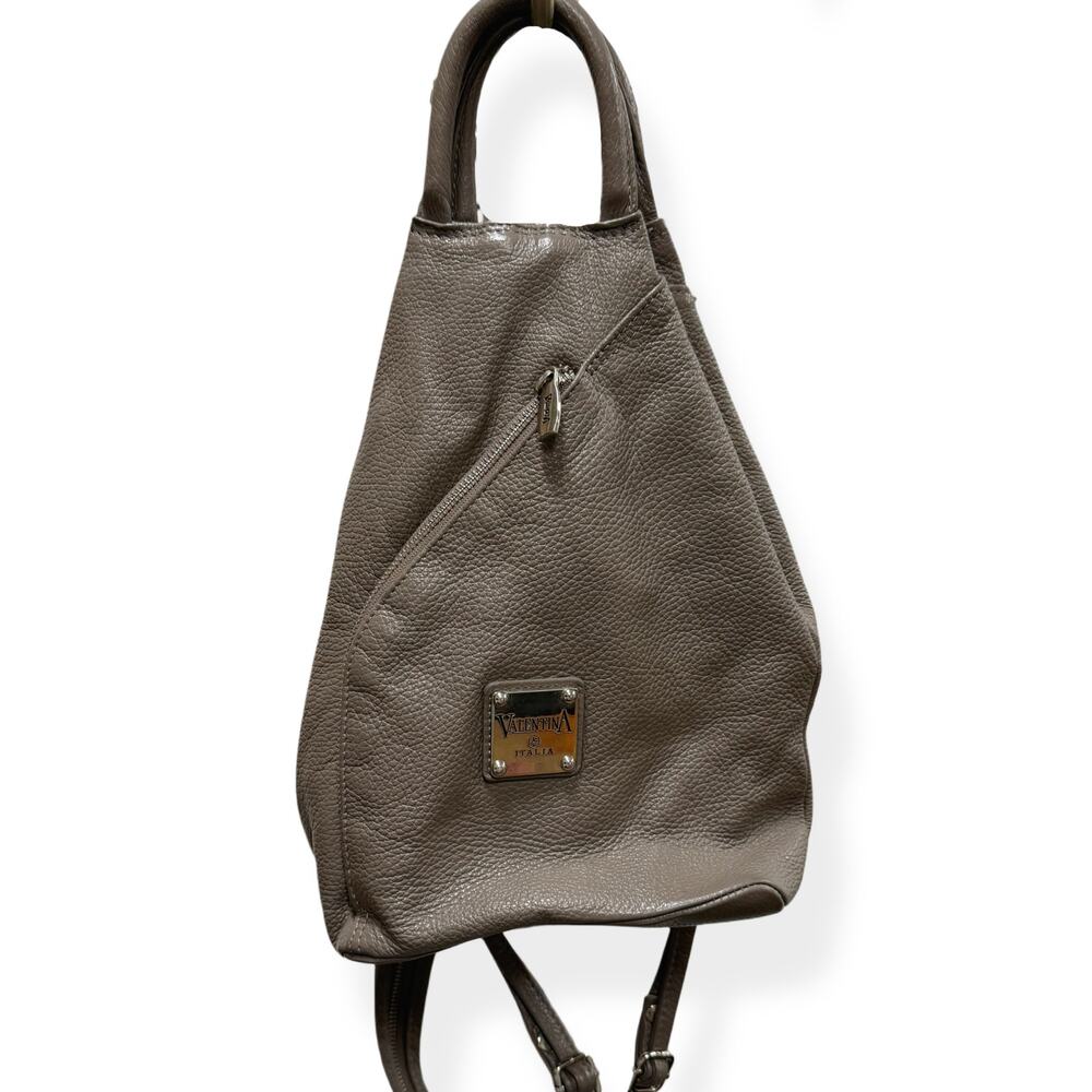 VALENTINA Italy Genuine Italian Pebbled Leather Sling Backpack Shoulder Bag